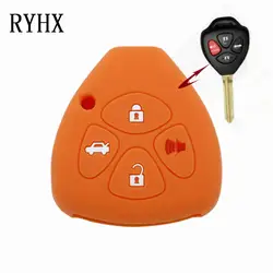 3 кнопки силиконовый дистанционного ключа автомобиля чехол для пластиковая пилочка для ногтей Vios REIZ корона RAV4 2015 авто-Стайлинг