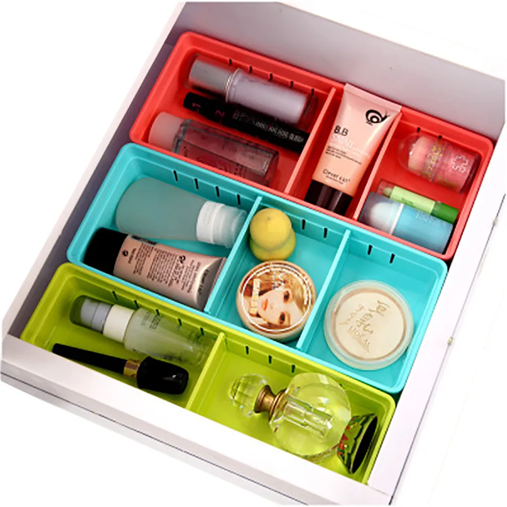 

Adjustable Drawer Kitchen Cutlery Divider Case Makeup Storage Box Home Organizer Tie Bra Socks Drawer Cosmetic Divider Hot #O