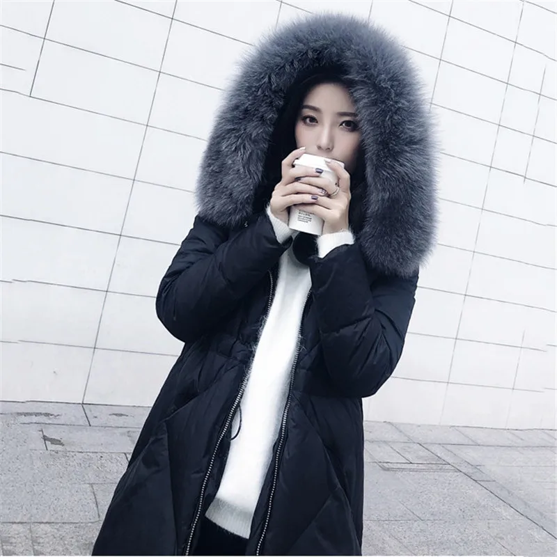 Women Long Jackets Autumn Winter parkas 2018 New Down Jacket Women Coats High Quality Duck Down Outerwear Fox fur collar NO769
