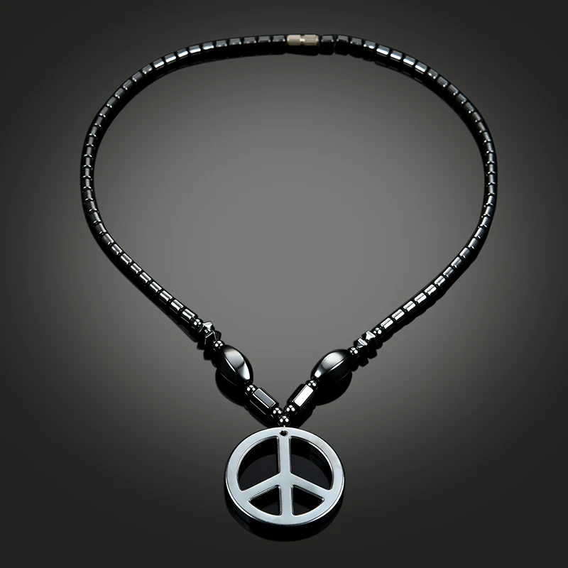 

Stylish Presents Magnetic Necklace for Women Healthy Magnets Necklaces Pendants Hematite Black Stone Bead Men Necklace