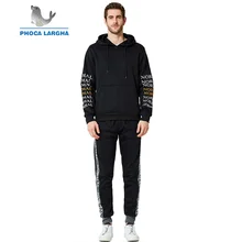 Мужские спортивные костюмы, новые зимние толстовки+ штаны, комплекты из двух предметов, мужская толстовка с напечатанными буквами, костюмы для бега, пуловер с капюшоном для мужчин