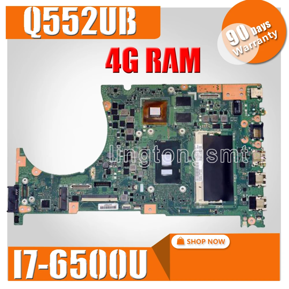 

Q552UB Laptop motherboard for ASUS Q552UB Q552U Q552 Test original mainboard 90NB0A90-R00010 4G RAM I7-6500U CPU GT920M/2GB