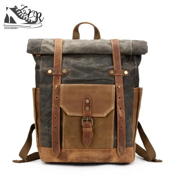 

Vintage Military Backpack Male Travel Bag Large Capacity Waterproof Backpack School Shoulder Bagpack Canvas Men Casual Daypacks