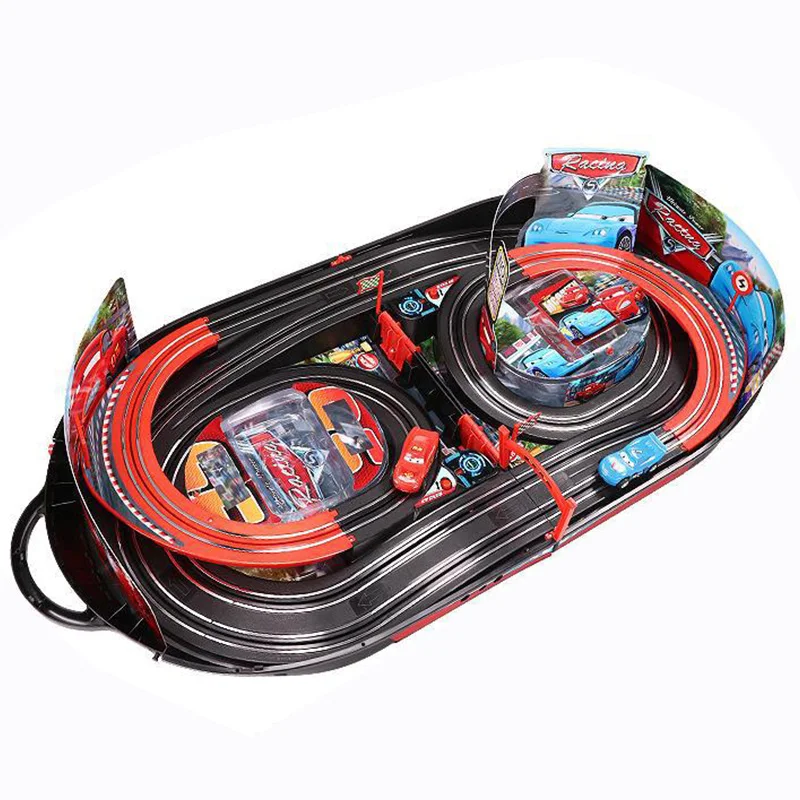

Disney Pixar Cars 3 Hand-perated/Electric Lightning McQueen Racing Track Rail Way Educational Toys For Children Christmas Gift