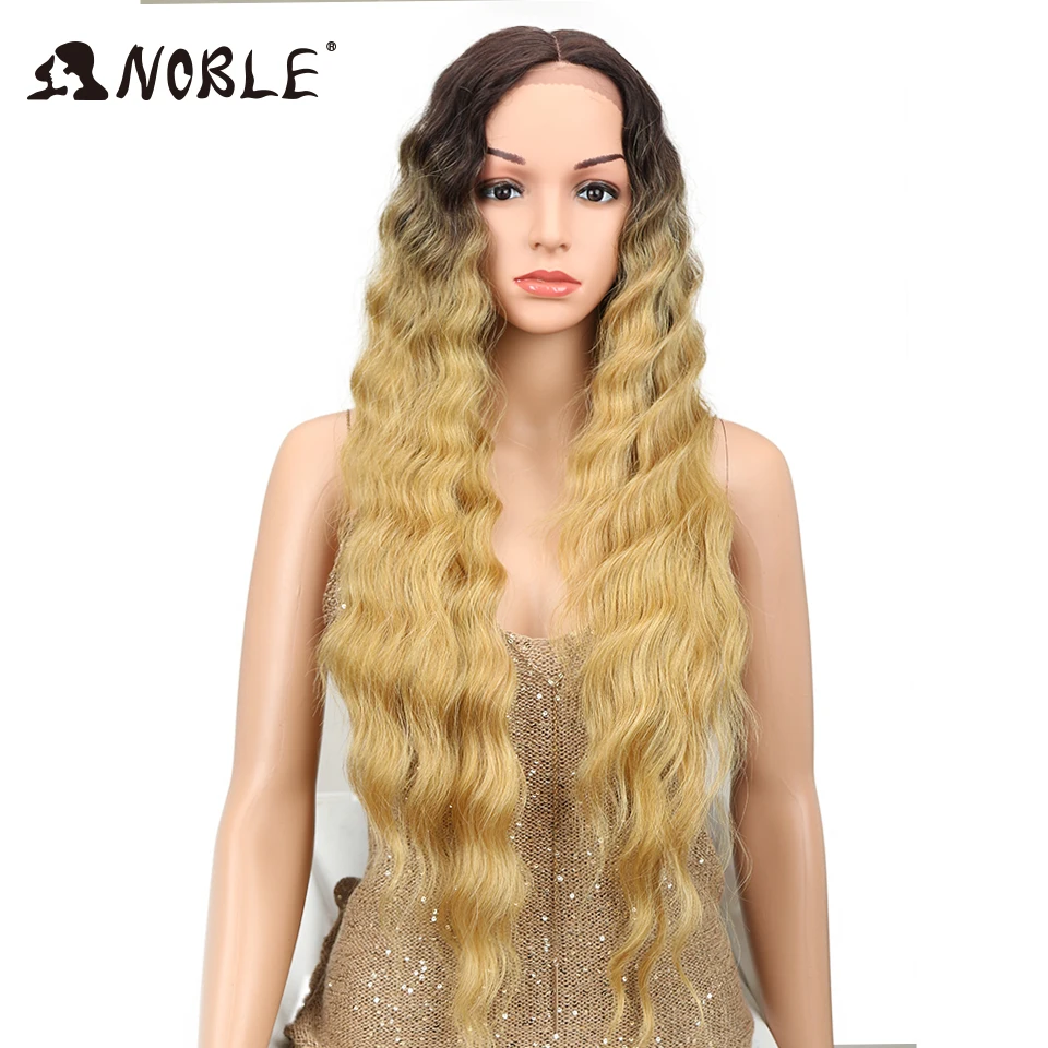 

Miracle Long Blonde Ombre Wig 30" Deep Wave Synthetic Hair Middle Part Lace Front Wigs African American Wigs For Black Women
