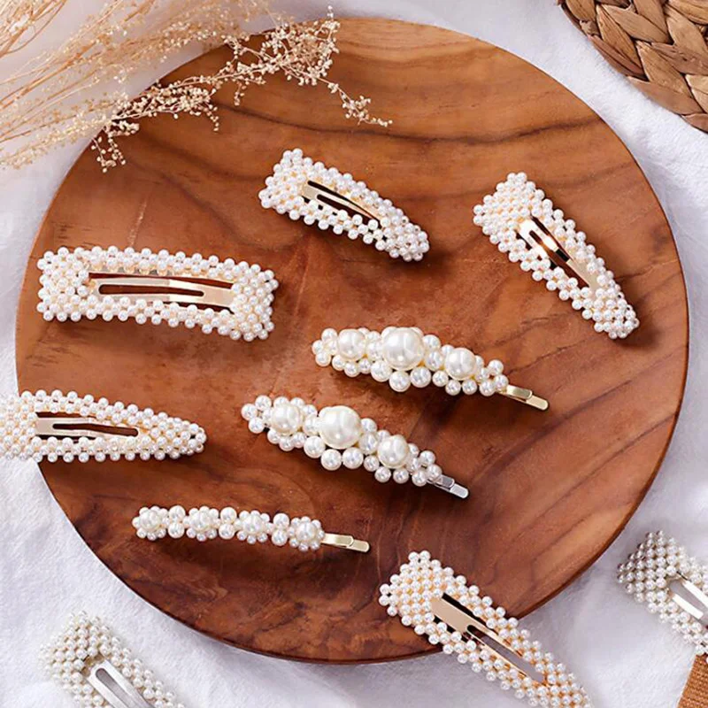 

XIYANIKE 2019 New Fashion Women Imitation Pearl Hair Clip Korean Hair Styling Accessories For Women Girls Handmade Elegant
