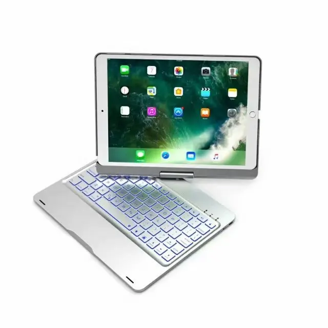 Witsp@ d для нового IPAD() 9,7 дюймов и IPAD AIR 1 Bluetooth клавиатура, 7 цветов с подсветкой ультра-тонкий алюминиевый беспроводной чехол для клавиатуры