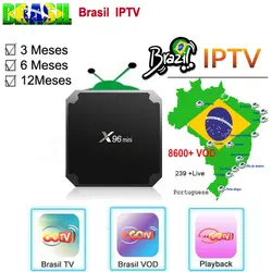 X96 Mini B tv бразильский IP tv каналы и VOD каналы с Android 7,1 Smart tv BOX Amlogic S905W португальский Brasil IP tv