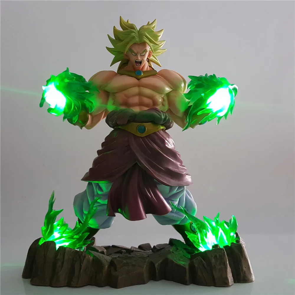 

Dragon Ball Z Action Figure Super Saiyan Broly DIY LED Light Green Power DIY Set Dragon Ball Super Model Broli Display PVC Toys
