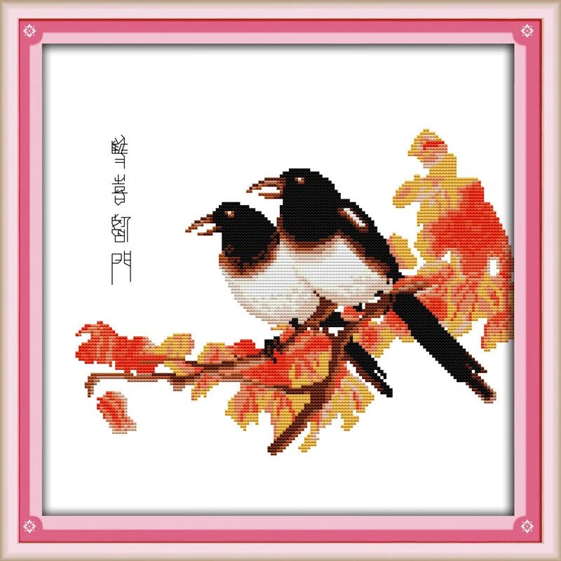 

Joy sunday animal style Double happiness cross stitch country crafts patterns stamped fabric for home decoration