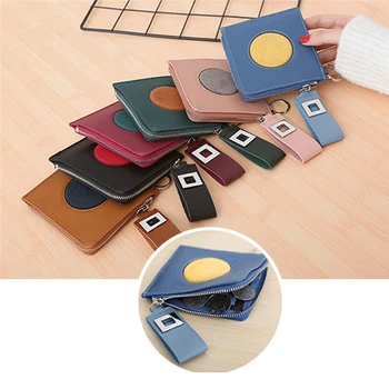 

New Handheld Zipper Coin Purse Women Fashion Splicing Fabric Wallet For Girl Mini Change Money Bag Female Pouch Purse