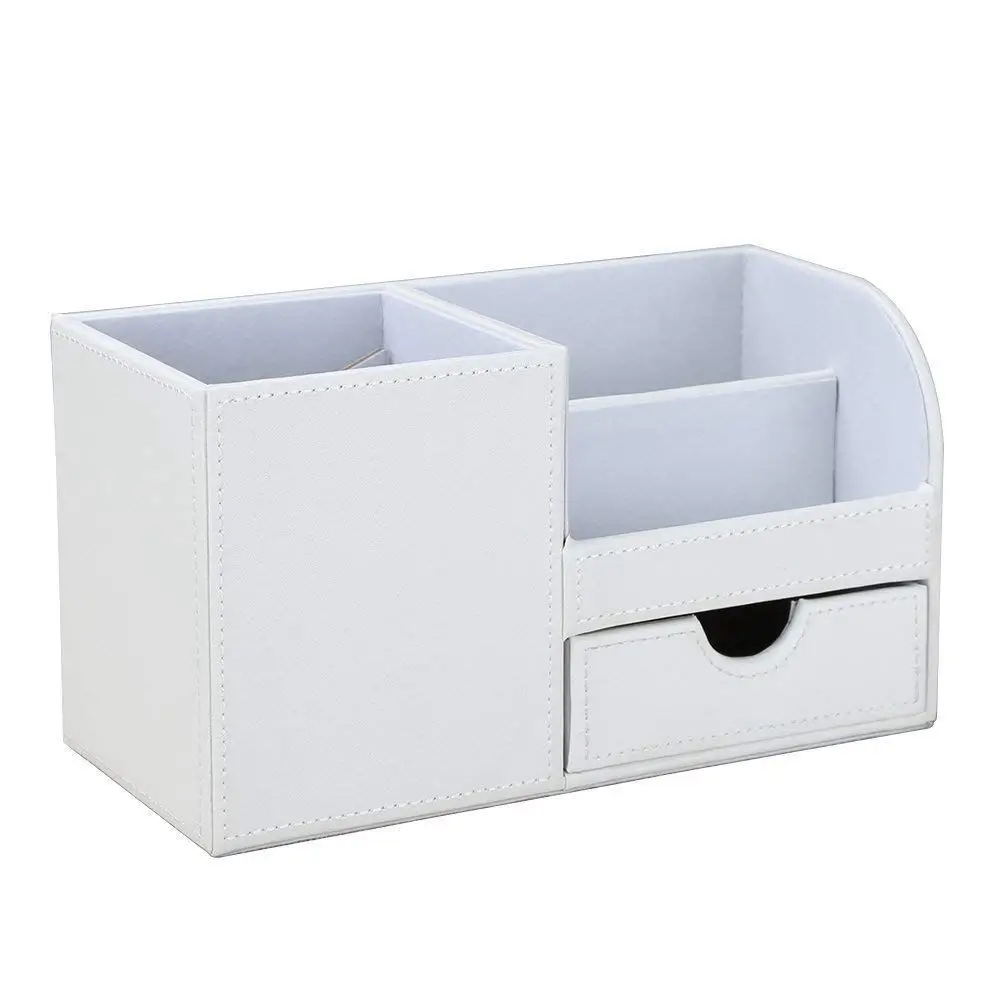

Storage Compartments Multifunctional PU Leather Desk Organizer Desk Tidy Business Card/Pen/Pencil/Mobile Phone/Remote Control