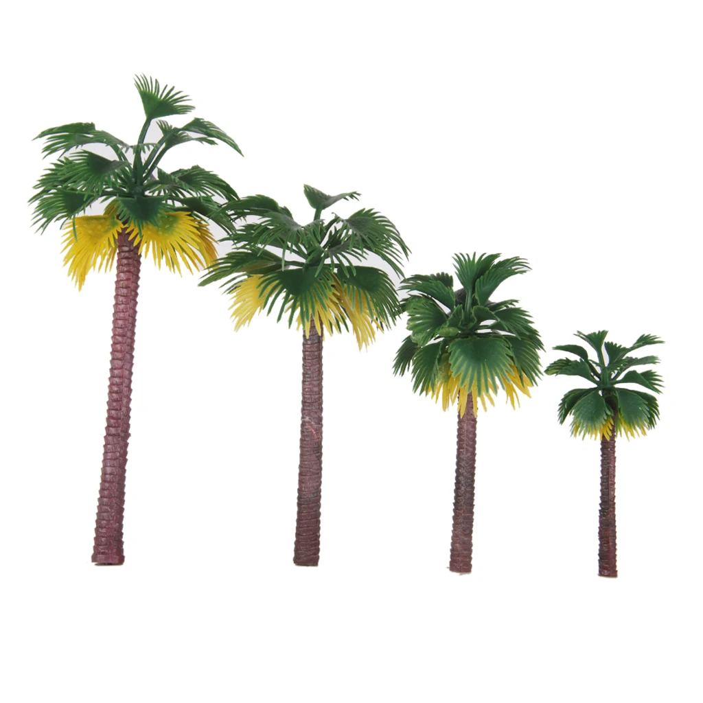 12Pcs 1:65-1:150 Scale Painted Model Palm Trees Layout Railway Landscape Scenery DIY for Diorama Wargames