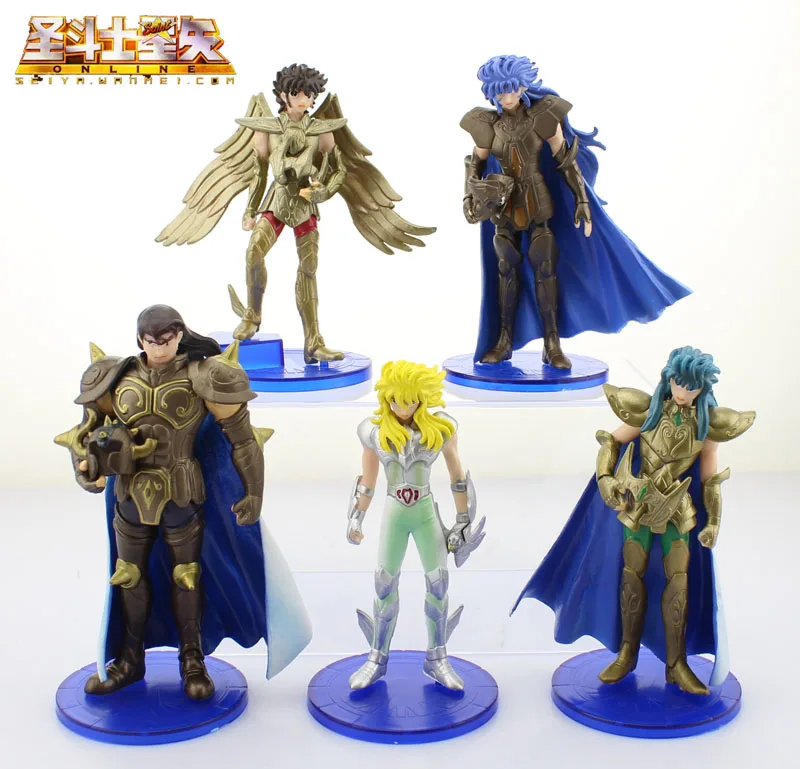 

Free Shipping 5" Saint Seiya Anime Sagittarius Hyoga Taurus Gemini The 2nd PVC Action Figure Collection Model Toy (5pcs set)