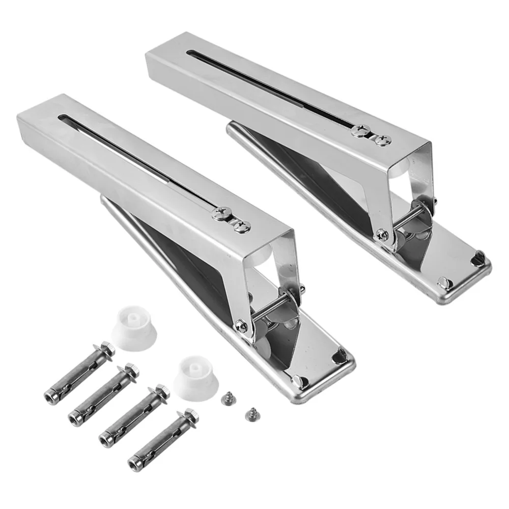 2Pcs/Set Kitchen Stainless Steel Microwave Oven Bracket Sturdy Foldable Stretch Wall Mount Rack