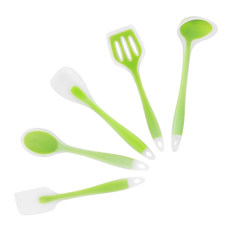 

5pcs/set Cooking Tools Silicone Spatula Non-stick Special Cooking Shovel Heat-resistant Soup Spoon Kitchen Utensils Tools