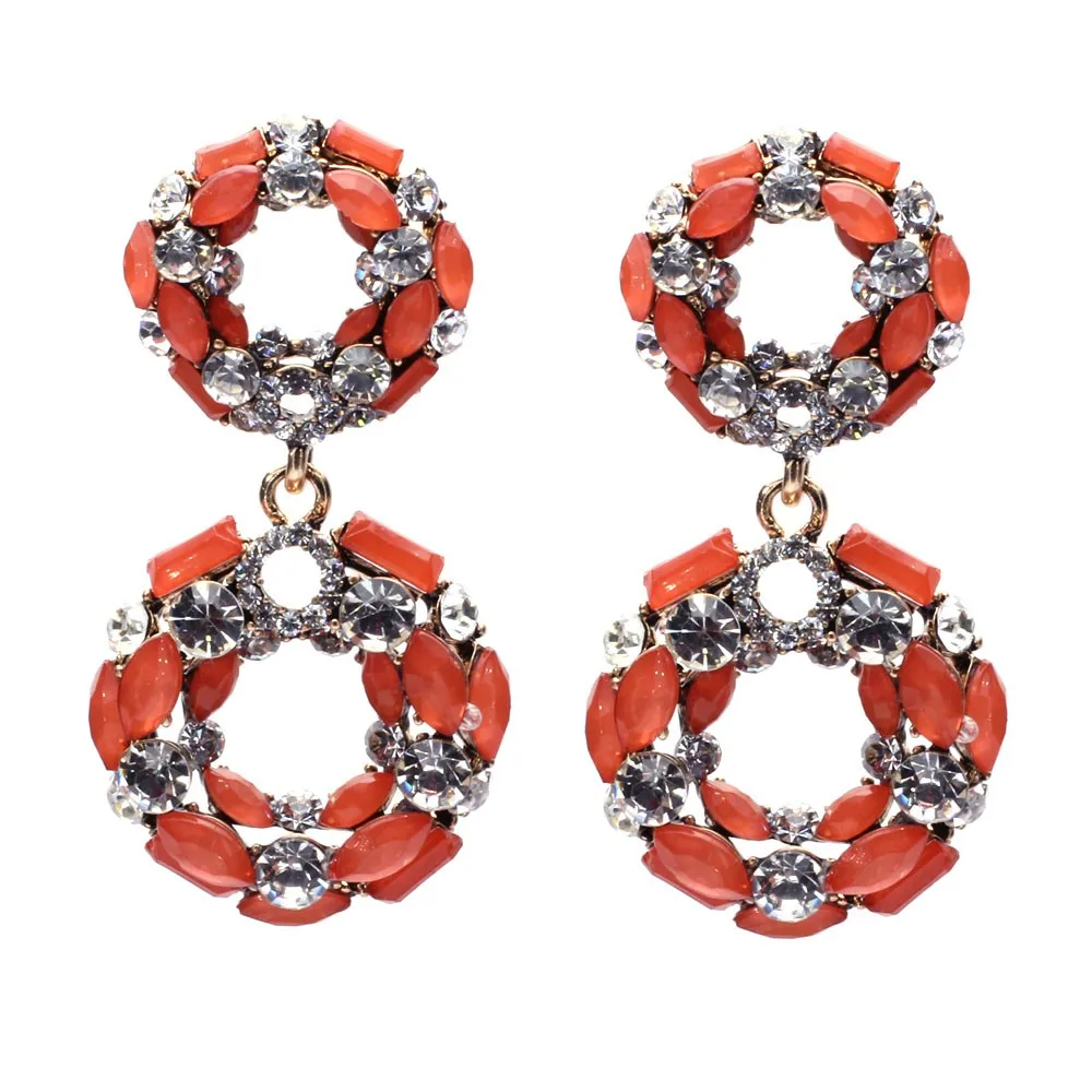 Хорошее качество Новые женские модные серьги белые стеклянные милые драгоценные камни хрустальные серьги для женщин девочек 3 цвета