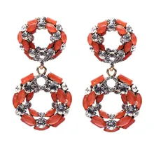 Хорошее качество Новые женские модные серьги белые стеклянные милые драгоценные камни хрустальные серьги для женщин девочек 3 цвета