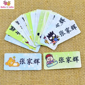 

Freeshipping 1sheet Iron on Cloth Kids Name sticker water proof Customize Kindergarten School Identification toddlers boy girl