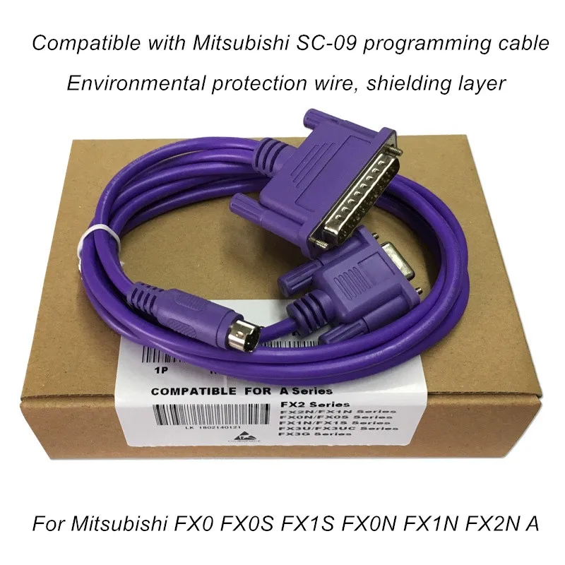 

NEW Compatible with SC-09 Mitsubishi PLC Programming cable Suitable for Mitsubishi A/FX2/FX2U/FX3G/FX2N/FX1N/FXON/FX1S/FX0S