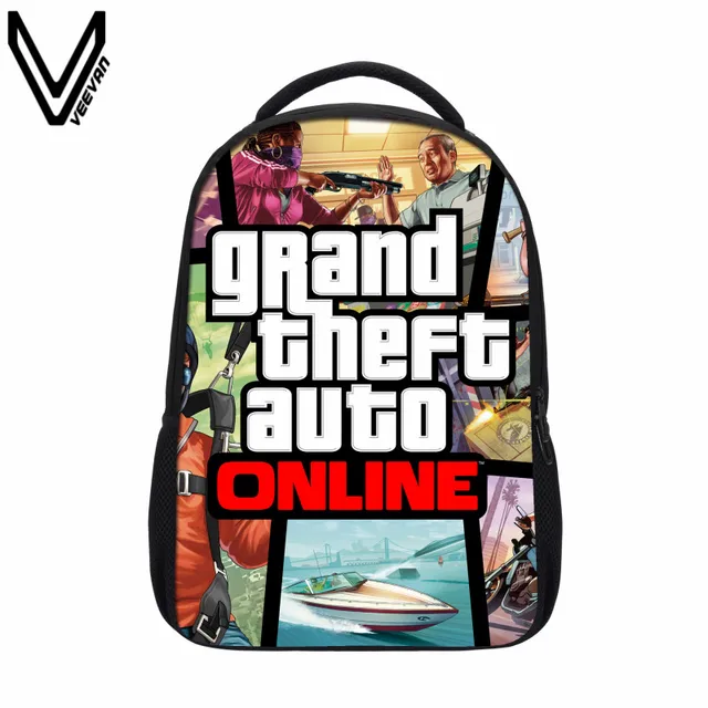 2017 VEEVANV 3D GTA5 printing simple backpack theme, perfect gift GTA 5