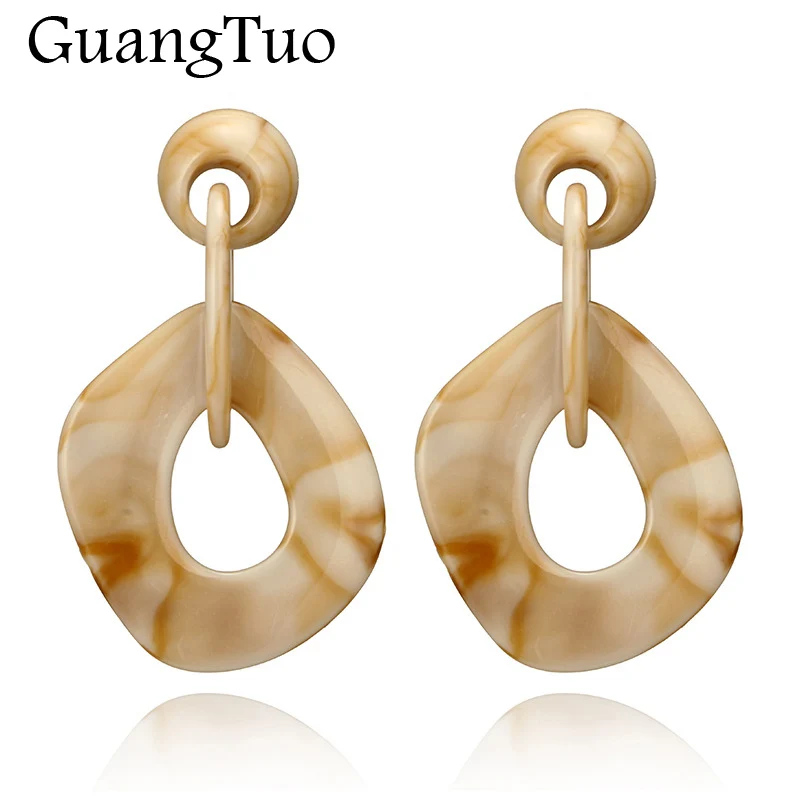 

EK2188 European Long Acrylic Pattern Chain Hanging Earrings for Women Fashion Jewelry Geometric Statement Dangle Earring Brincos