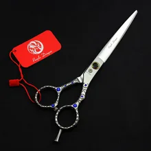 TOPPEST 7 дюймов Диаманте Парикмахерские ножницы с сумкой Япония 440C 62HRC домашний и салонный товары для собак кошек ножницы для стрижки домашних животных ножницы для волос