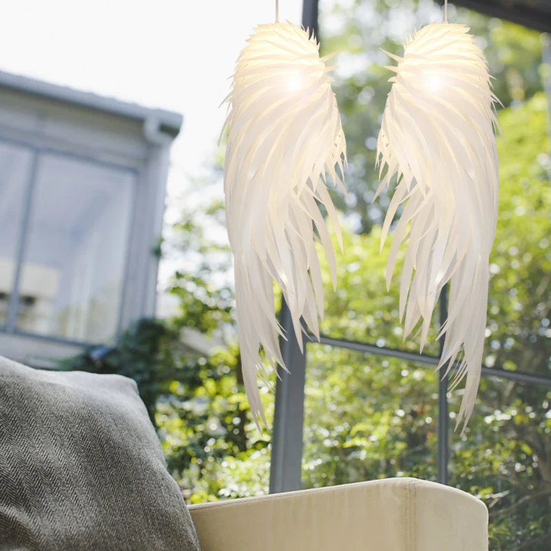 

Pendant Light Romantic Angel Wings PVC Feather Icarus Personality Bedroom Decor E27 110-240V