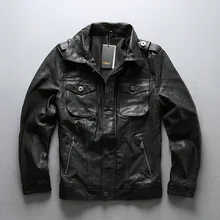 AVIREX FLY новая брендовая кожаная мужская куртка, модная мужская приталенная байкерская куртка из овчины черного цвета из натуральной кожи