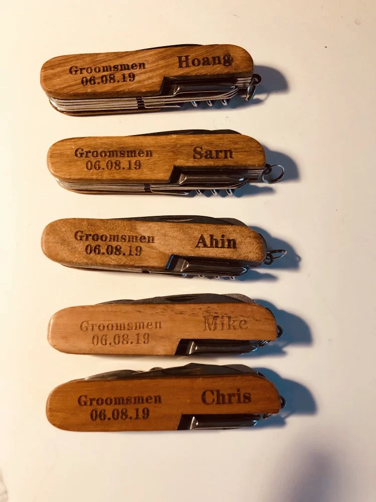 

Personalized Custom Engraved Pocket Knife Father's Day Groomsmen gift for men party wedding bridal shower Engagement guest