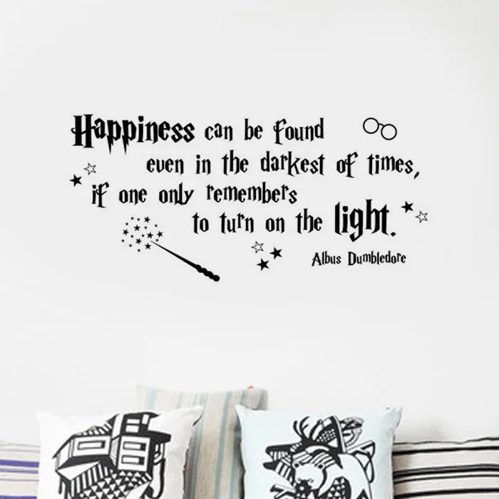 Un Nouveau Bonheur A Trouver Autocollant Mural En Vinyle Pour Chambre D Enfants Citation Albus Dumbledore Art Mural Aliexpress