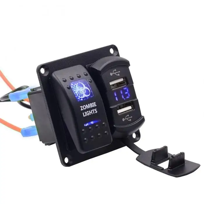 Второй поколение корабль двойной USB вольтметр 5PIN двойной выключатель света коммутационная панель YAN88