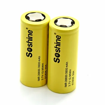 

Soshine IMR 26650 ECB26 3.7V 3500mAh Battery 26650 Rechargeable Li-ion Batteries Cell with Battery Holder Case