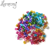 700 шт./лот 10x7 мм 7 цветов дополнительно красочные кольца HAVANA Мамбо бусы Box оплетка волос косы манжеты clipdreadlock бусинами регулируемый