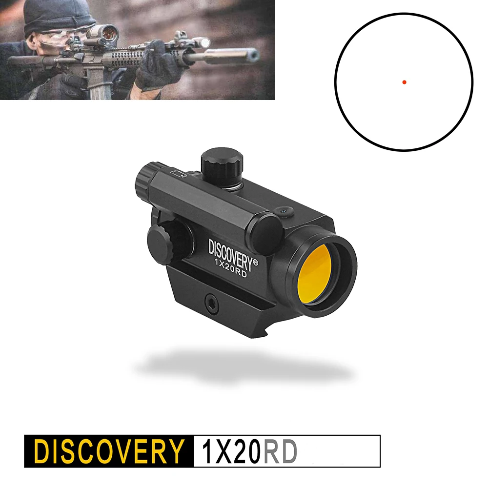 

DISCOVERY OPTICS Mini 1x20 Tactical Hunting Scopes Rifle Reflex Sight 3 Red Dot Shockproof Shot