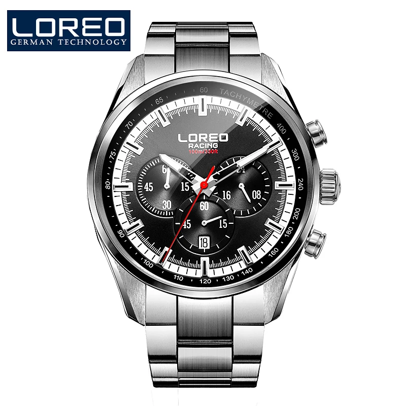 

LOREO simple fashion high quality luminous automatic calendar scratch resistant men business watch professional diver watch