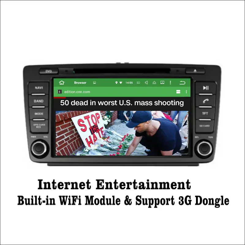 Best Liislee Android 7.1 2G RAM For Skoda Octavia  2013~2016 Car Radio Audio Video Multimedia DVD Player WIFI DVR GPS Navi Navigation 2