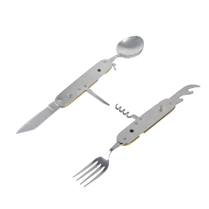 Nuevo multi-función plegable viaje al aire libre camping Vajilla combinación extraíble al aire libre Vajilla fruta cuchillo set de regalo