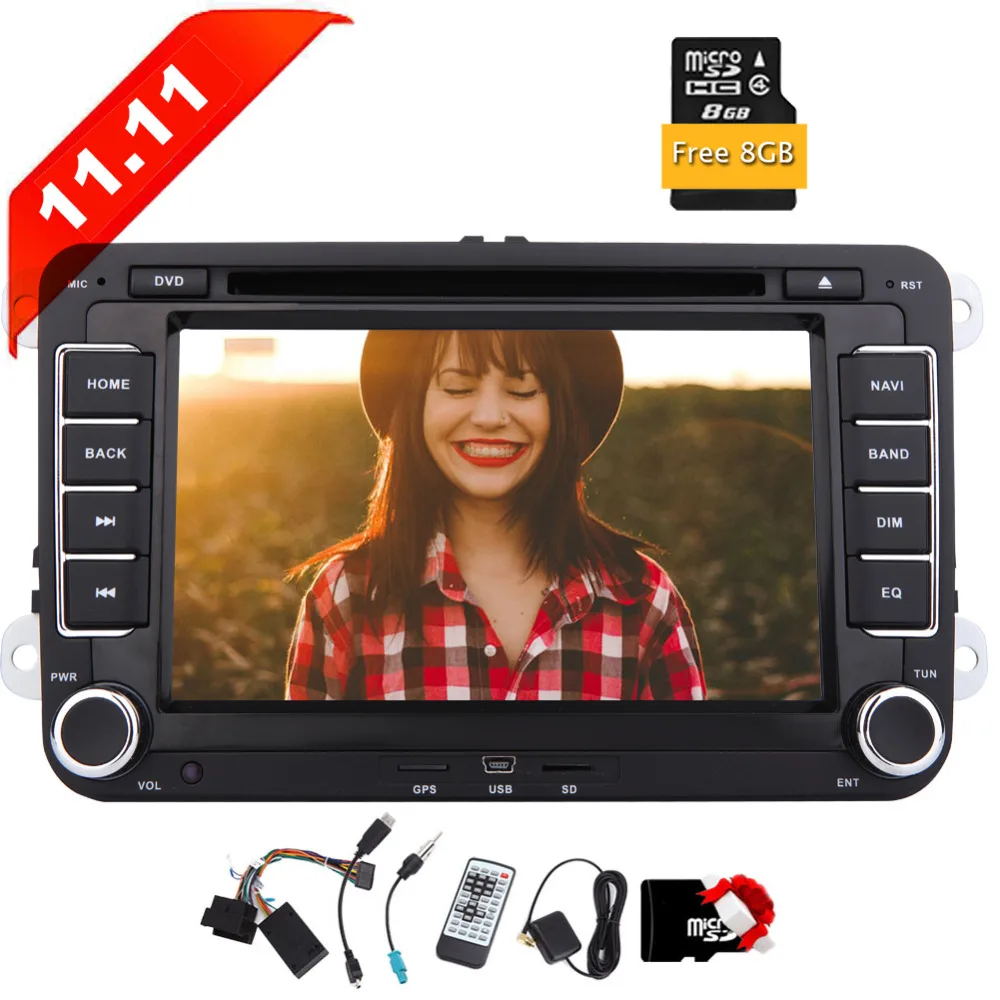 7 &quotLCD Bluetooth Wifi GPS навигационная система для Volkswagen EinCar стерео Passat дюймов головное