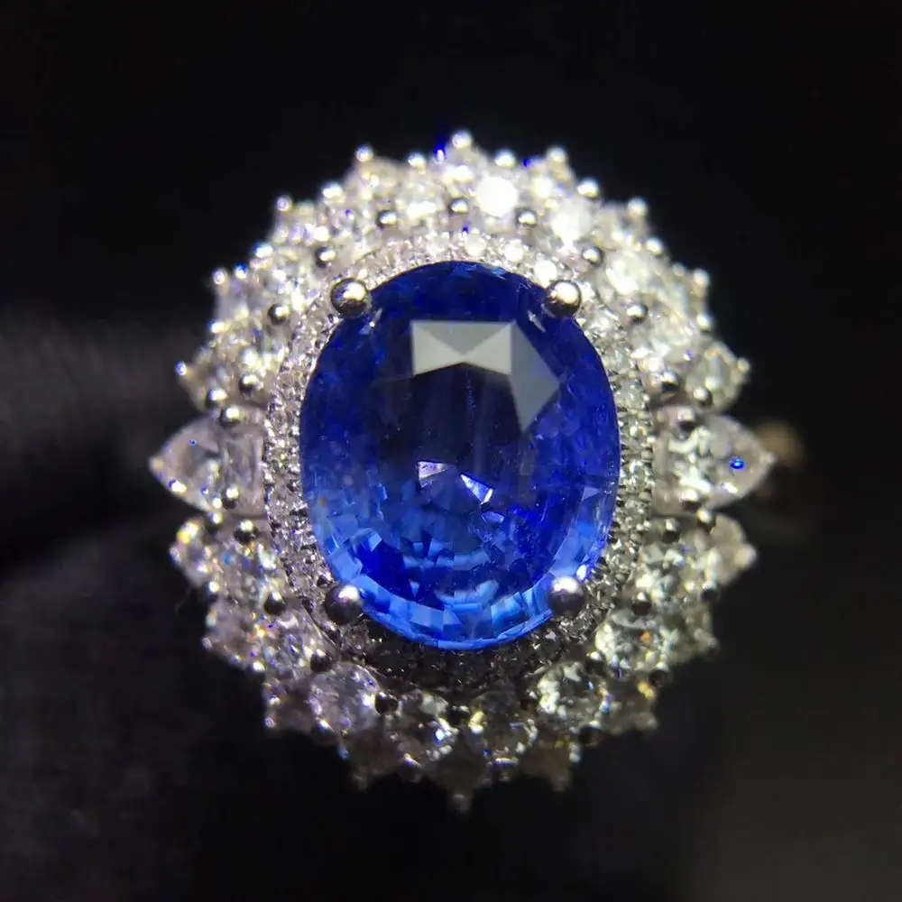 Ювелирные изделия из сапфира кольцо натуральный 2.04ct Cornflowerl драгоценный камень