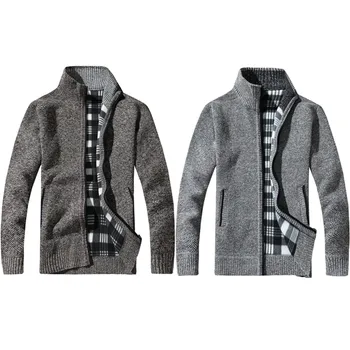 

Nice Fashion Handsome Men Knitting Cotton Stand Zipper Stand Warm Casual Winter Thick Coat Jacket #1724 A#722