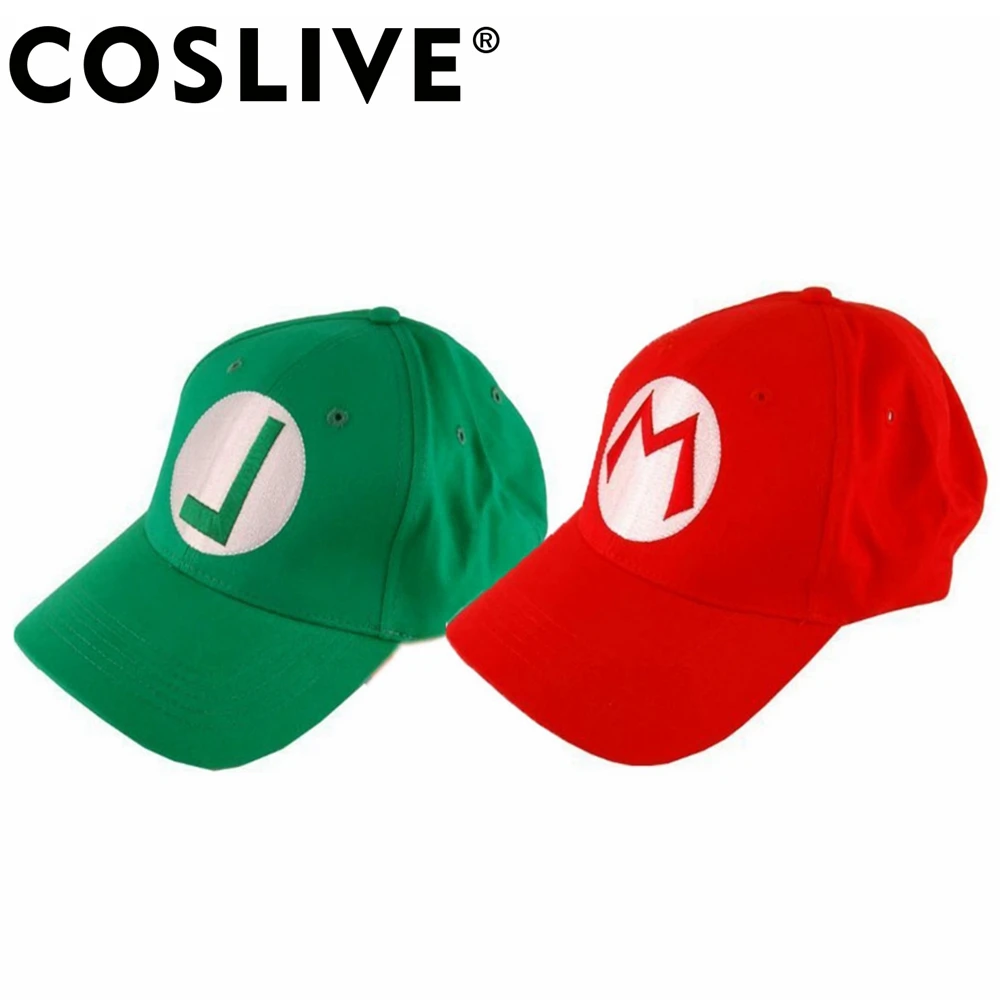

Coslive Clearance Sale Baseball Cap Anime Super Mario Hat Cap Luigi Bros Cosplay Costume Accessories Cotton Hat Adjustable Size