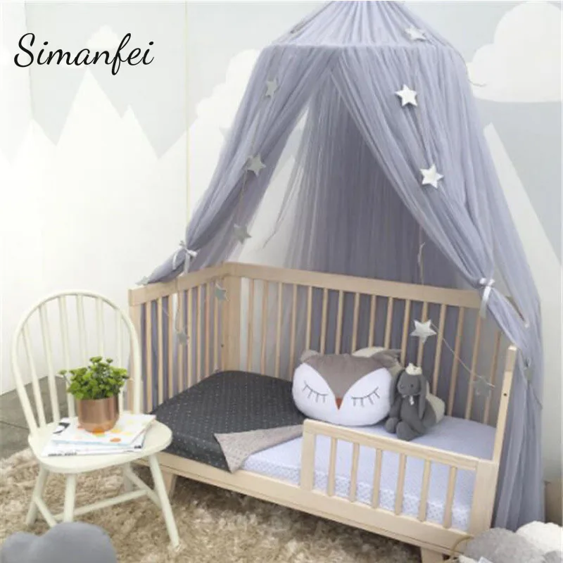 

Simanfei Round Baby Bed Mosquito Net Dome Hanging Cotton Bed Canopy Mosquito Nets Curtain For Hammock Baby Kid Room Decor Dossel