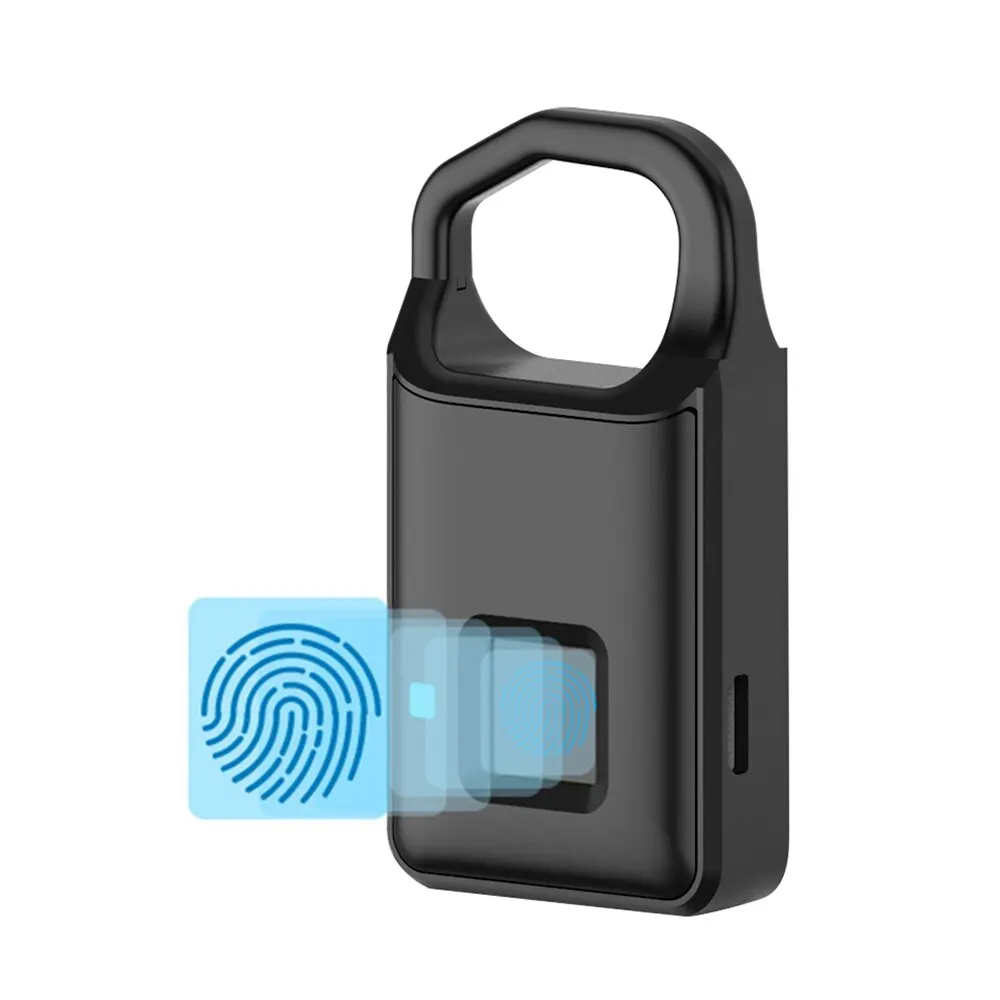 

Keyless Fingerprint Lock 10-Groups Fingerprints Anti-Theft Security Zinc Alloy USB Smart Padlock for Luggage Cases Backpacks Bag
