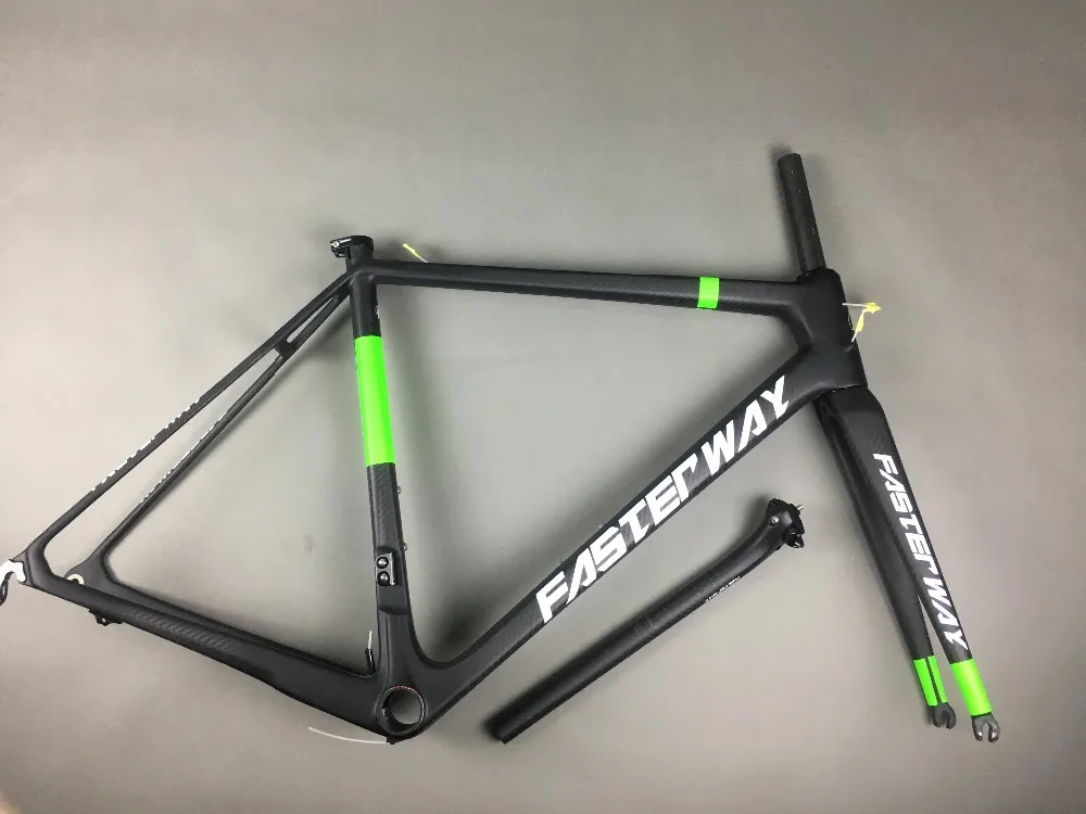 Cheap classic design FASTERWAY PRO full black with no logo carbon road bike frameset:carbon Frame+Seatpost+Fork+Clamp+Headset,free ems 52