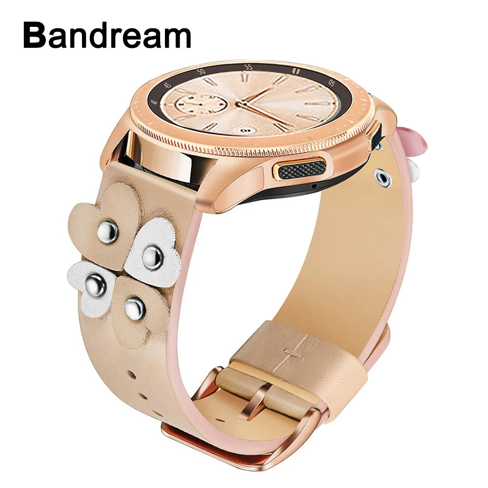 Bandream New Women Leather Watchband 20mm for Samsung Galaxy Watch 42mm