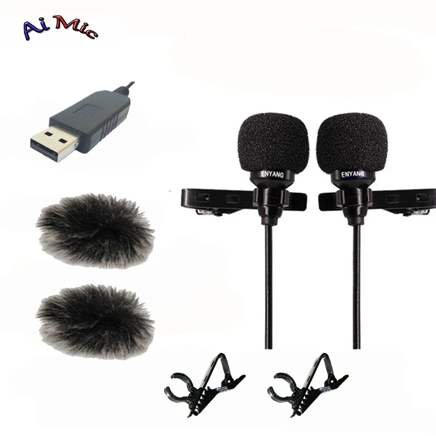 Buy Professional Lapel Interview Microphone Computer USB 2.0 with Two Recording
