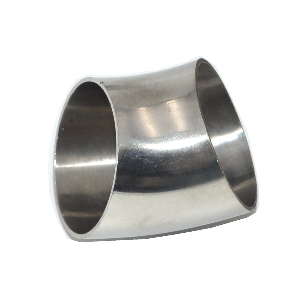 19mm-51mm OD 304 Acero inoxidable soldadura sanitaria 45 grados codo tubería montaje Homebrew 19mm-51mm OD 304 Acero inoxidable soldadura sanitaria 45 grados codo tubería montaje Homebrew
