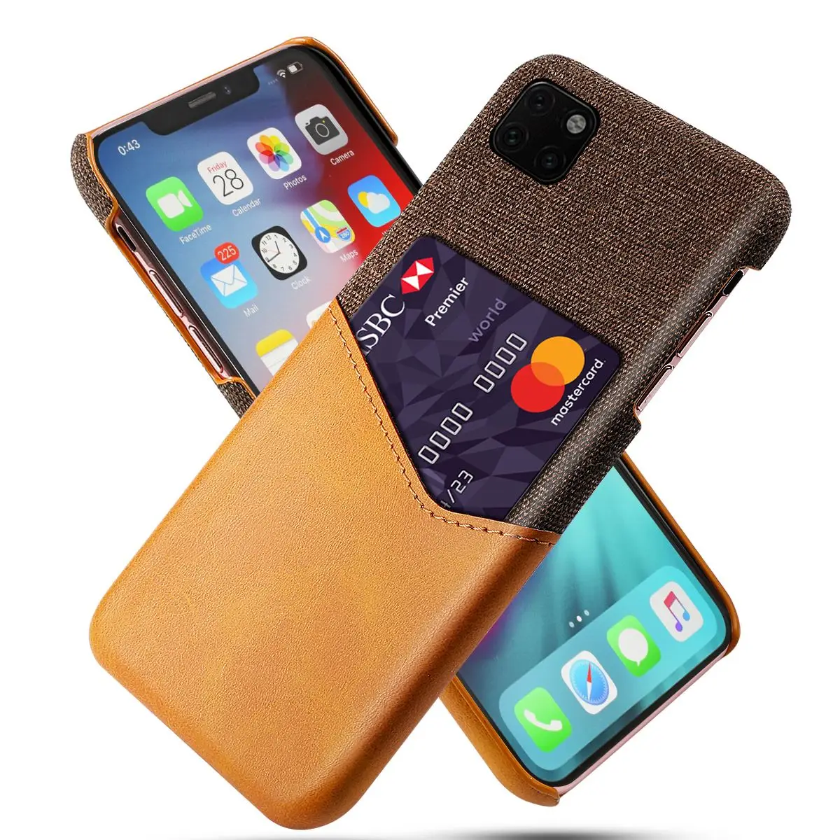 

for iPhone 11 Pro Max 6.5 Case Slim PU Leather Splicing Soft Fabric Protective Cover for iPhone XS Max 11 pro 5.8 Card Case 2019