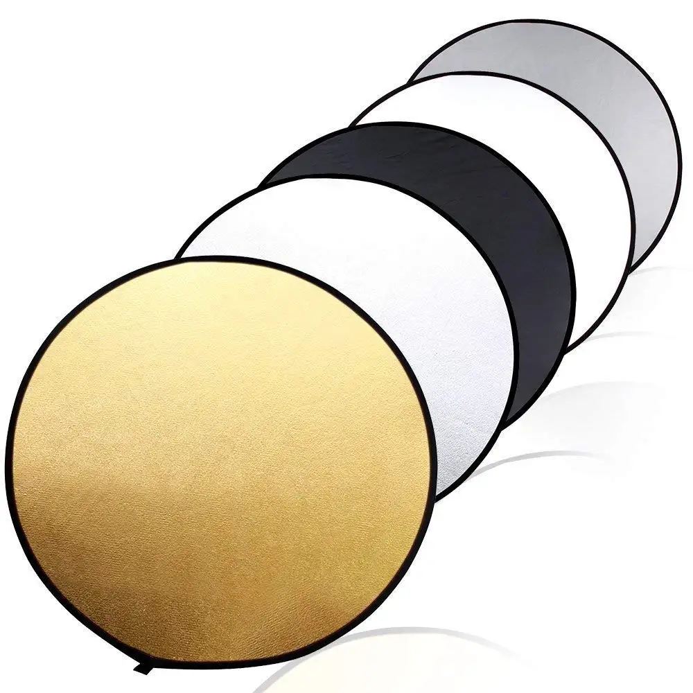 

43" 110cm 5 in 1 Round Photography Photo Reflector Portable Collapsible Light Round Reflector with Zipped Round Carrying Bag
